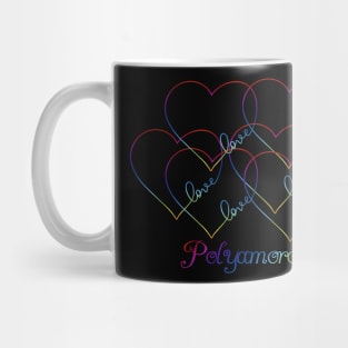 Polyamorous Love Rainbow Heart Design Mug